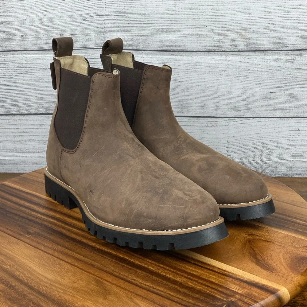 NEW Line of Trade Brown Leather The Foundation Chelsea Boot Men’s Size 10